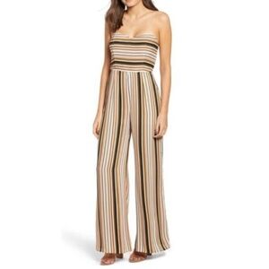 NWT Leith Pink Silver Multi-stripe Jumpsuit Size Small